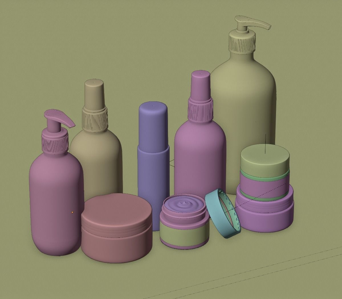 MUSQ Skincare Cosmetics Set 3D model_7