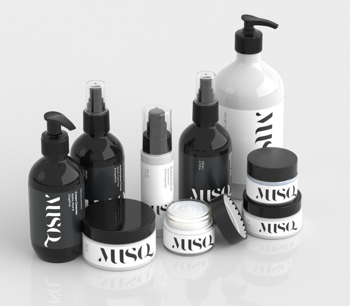 MUSQ Skincare Cosmetics Set 3D model_3