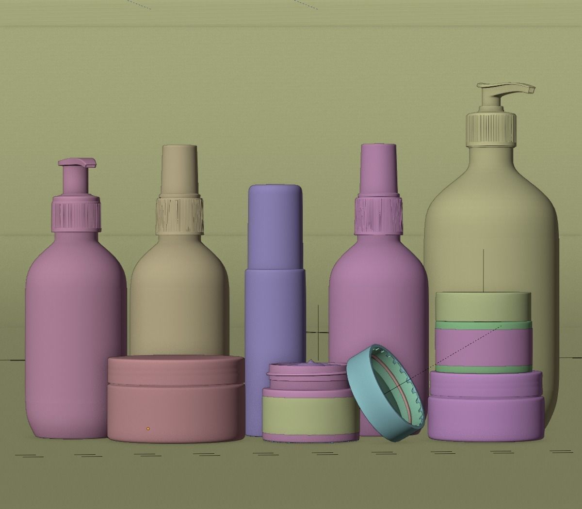 MUSQ Skincare Cosmetics Set 3D model_8