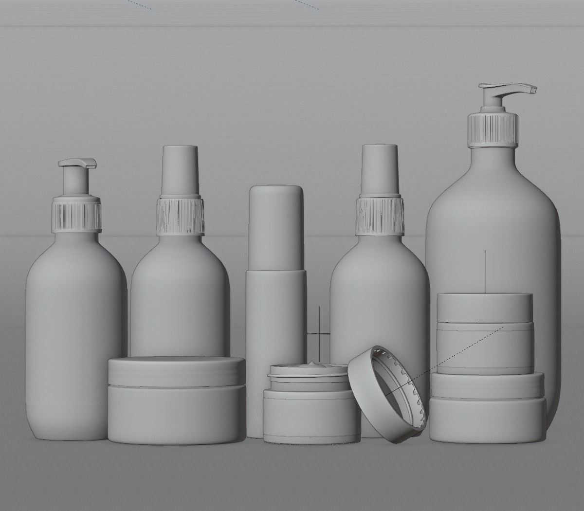 MUSQ Skincare Cosmetics Set 3D model_11