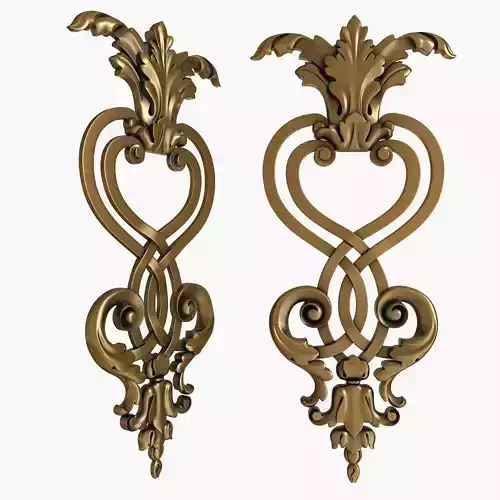 Decor two ornate gold wall sconces 3D model
