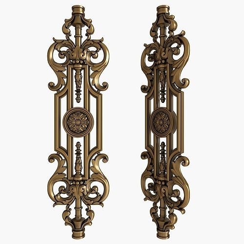 baluster pair of ornate door knobs 3D model