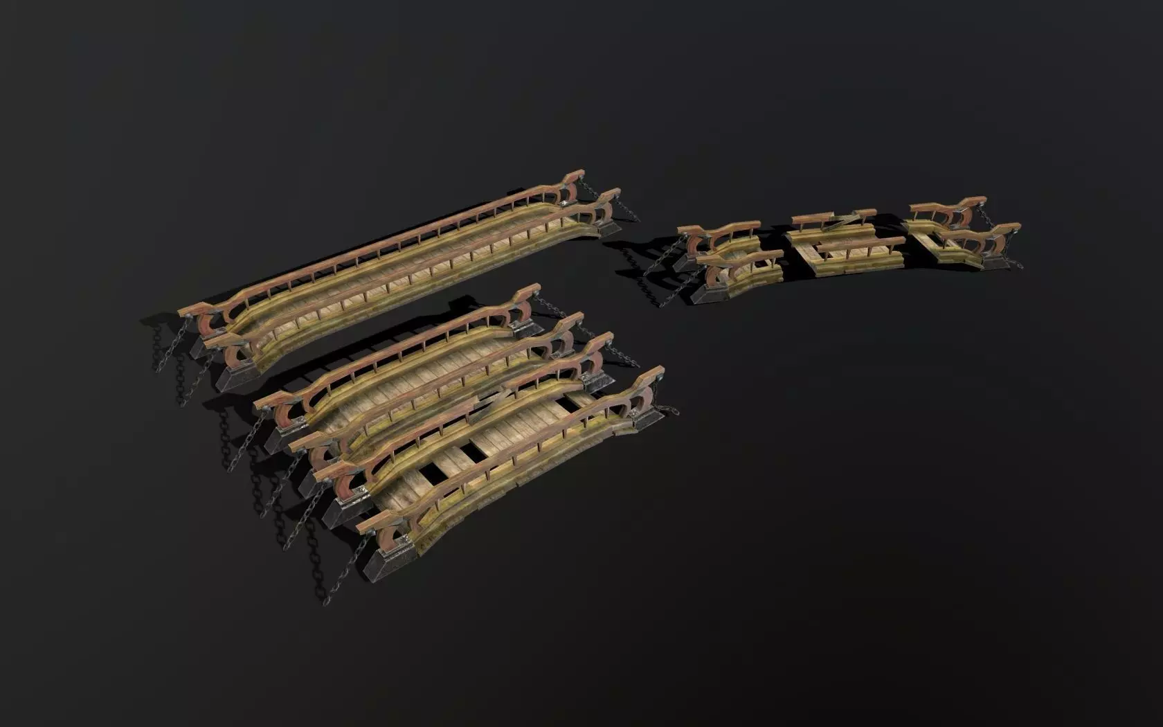 Bridge modules PBR Low-poly 3D model