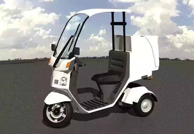 Pizza delivery motorcycle and 2way box