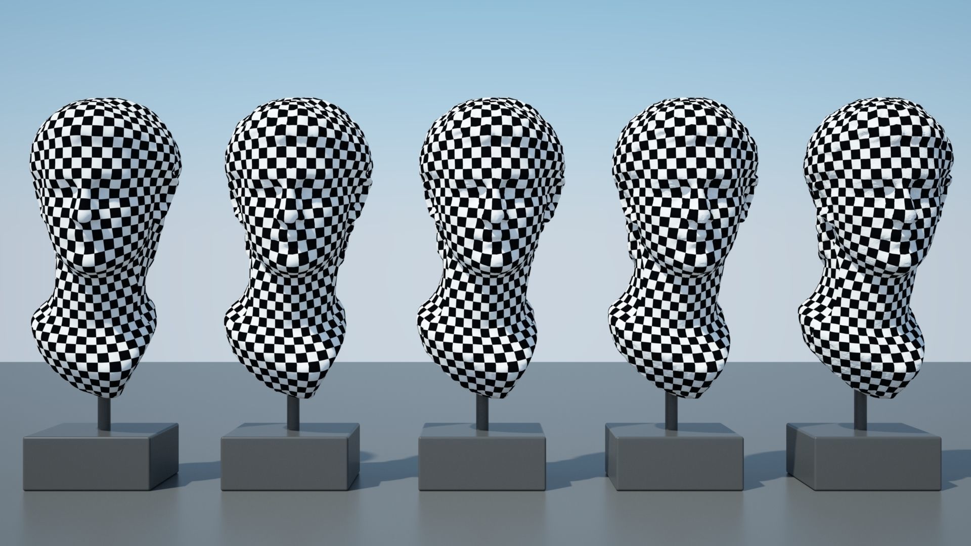 Caligula four marble busts 3D model_12