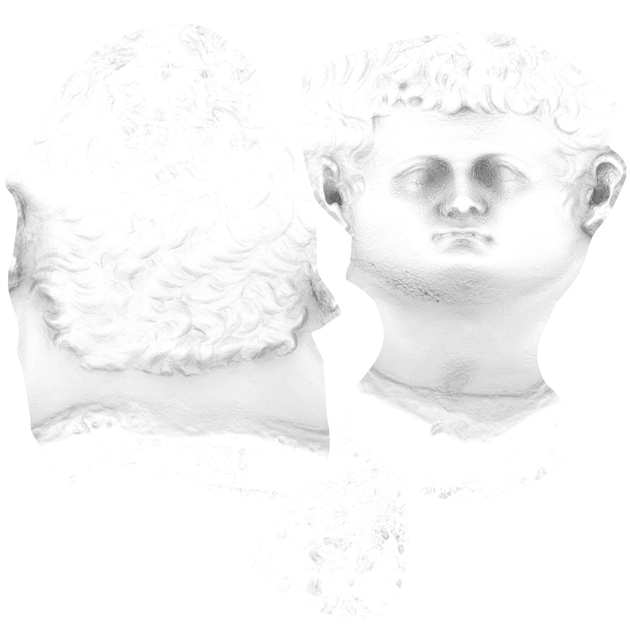 Caligula four marble busts 3D model_16