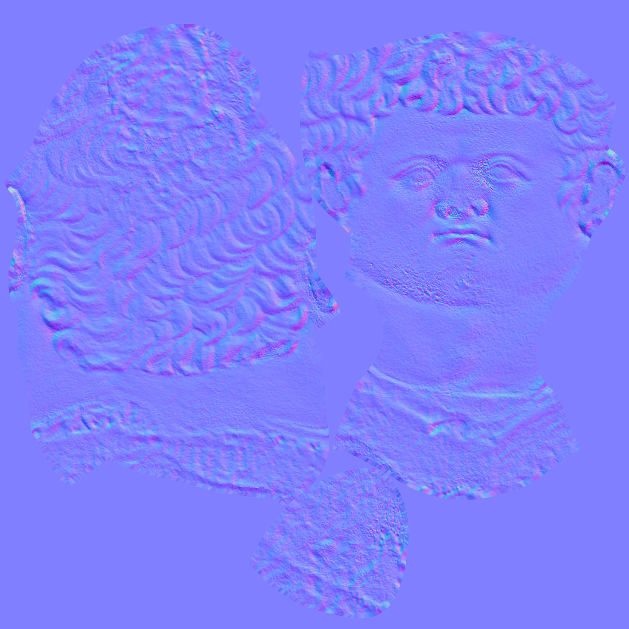 Caligula four marble busts 3D model_17