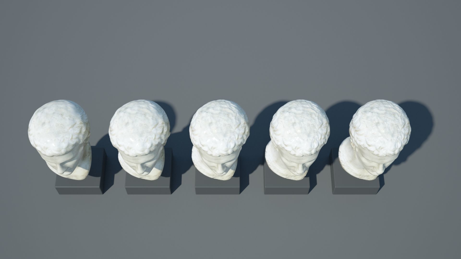 Caligula four marble busts 3D model_11