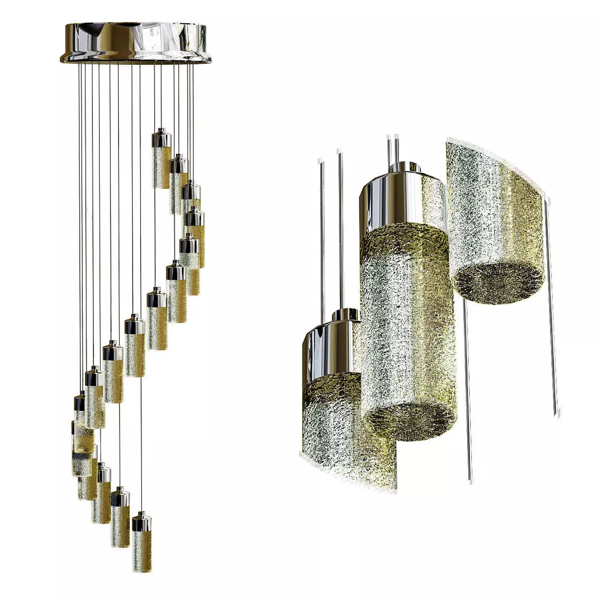 Poersi Long Chandelier 3D model_0