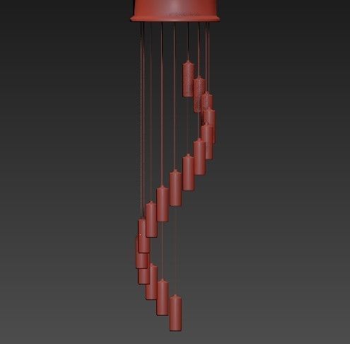 Poersi Long Chandelier 3D model_5
