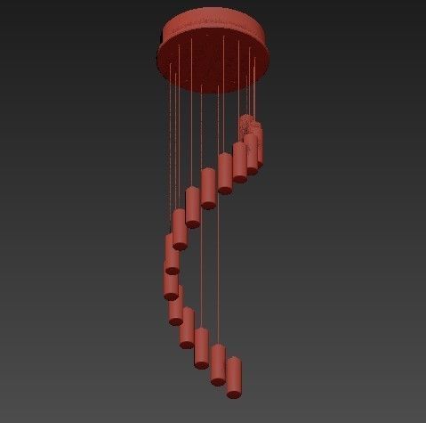 Poersi Long Chandelier 3D model_1