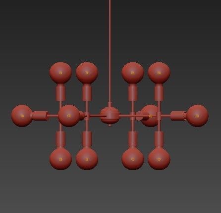 Enzo 12 Light Matte Gray Pendant 3D model_5