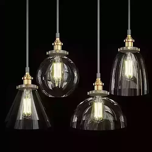 RH pendant lights loft 2 3D model