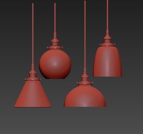 RH pendant lights loft 2 3D model_1