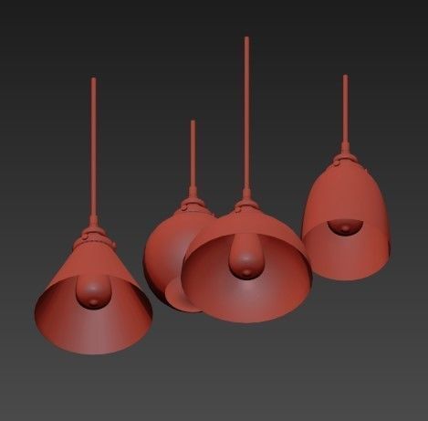 RH pendant lights loft 2 3D model_2