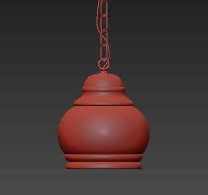 Iron Built Matte Black Vintage Pendant 2 3D model_1