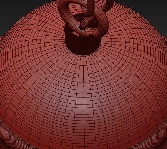 Iron Built Matte Black Vintage Pendant 2 3D model_3