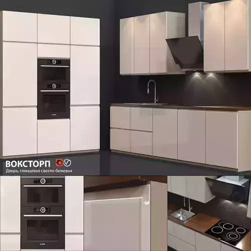 Kitchen with cabinets and appliances