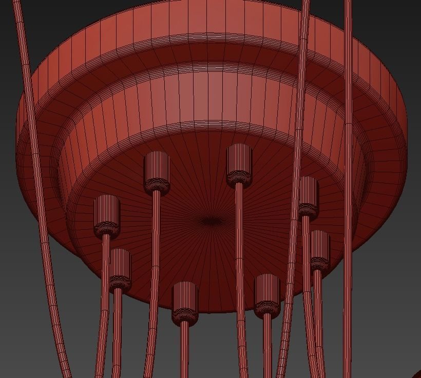 Gut Aussehende Ecke Draht Pendelleuchte 3D model_3