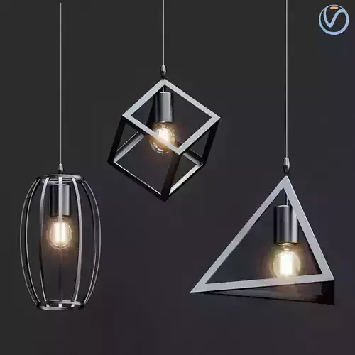 Lampe black retro pendant