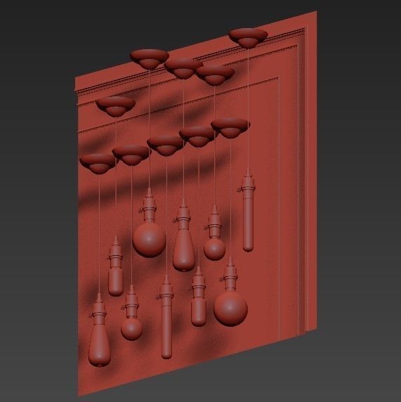 Vintage style pendant lights 3D model_1