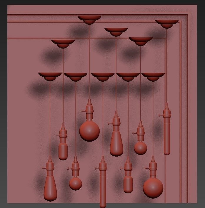 Vintage style pendant lights 3D model_4