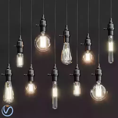 Vintage style pendant lights 3D model
