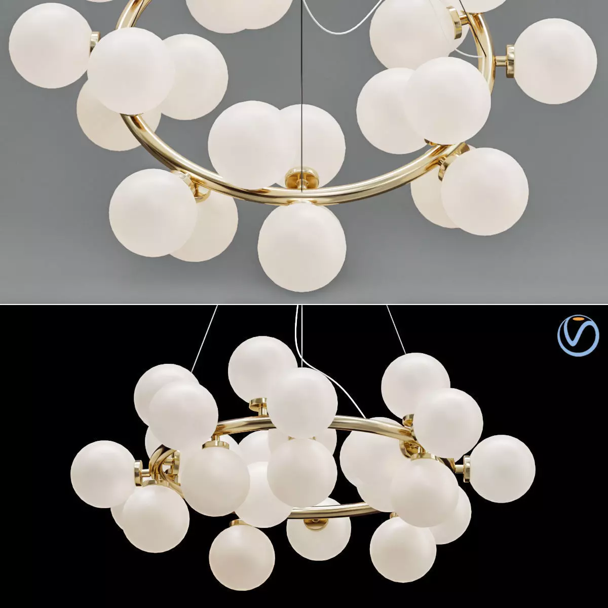New Bubble Modern LED Pendant Lights Lamp 3D model_0
