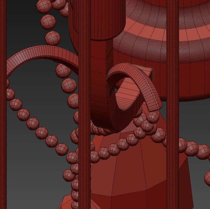 Beautiful Bird Cage Chandelier 3D model_2