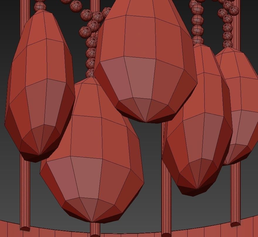 Beautiful Bird Cage Chandelier 3D model_6