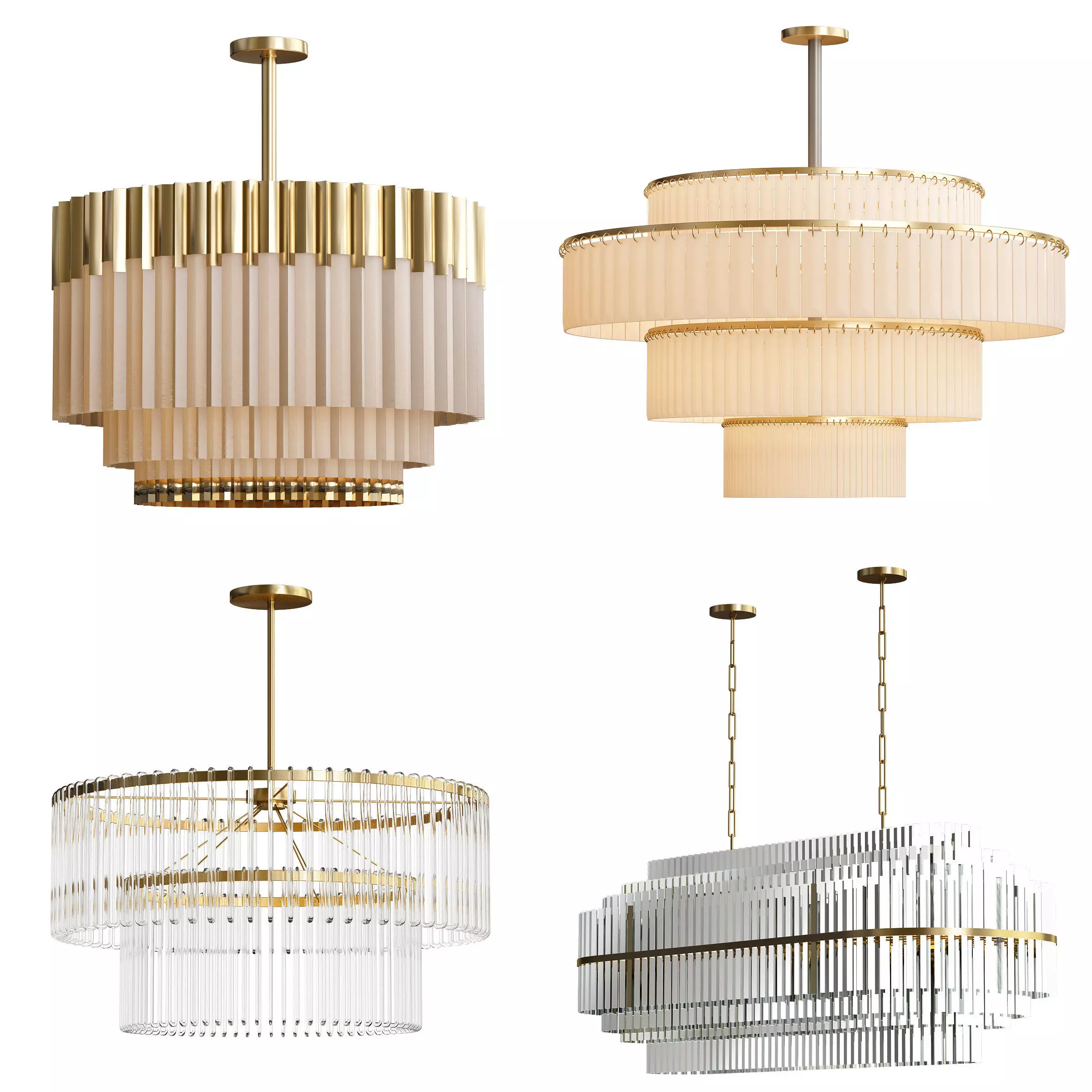 Emile chandelier collection RH 3D model_0