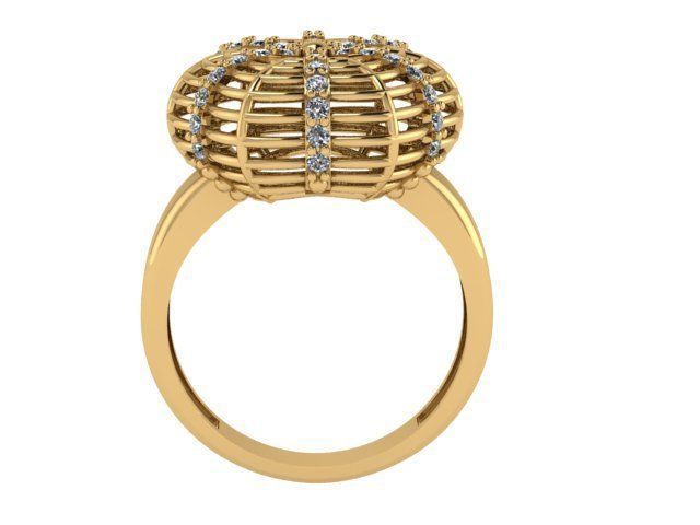 ringnew gold ring with diamonds in center 3D print model_3