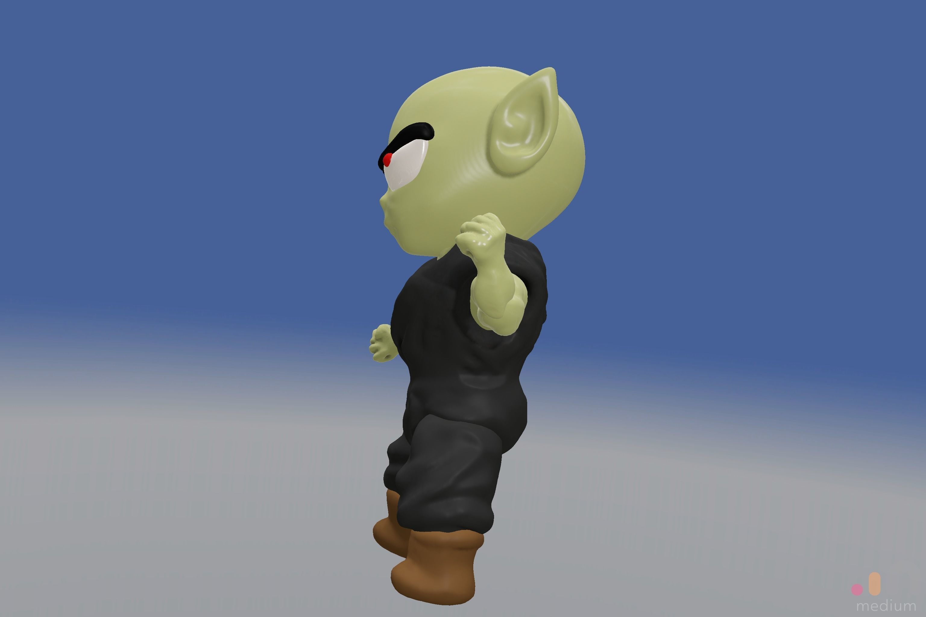 Cute Monster Ogre   Chibi SD edition creature 3D model_4