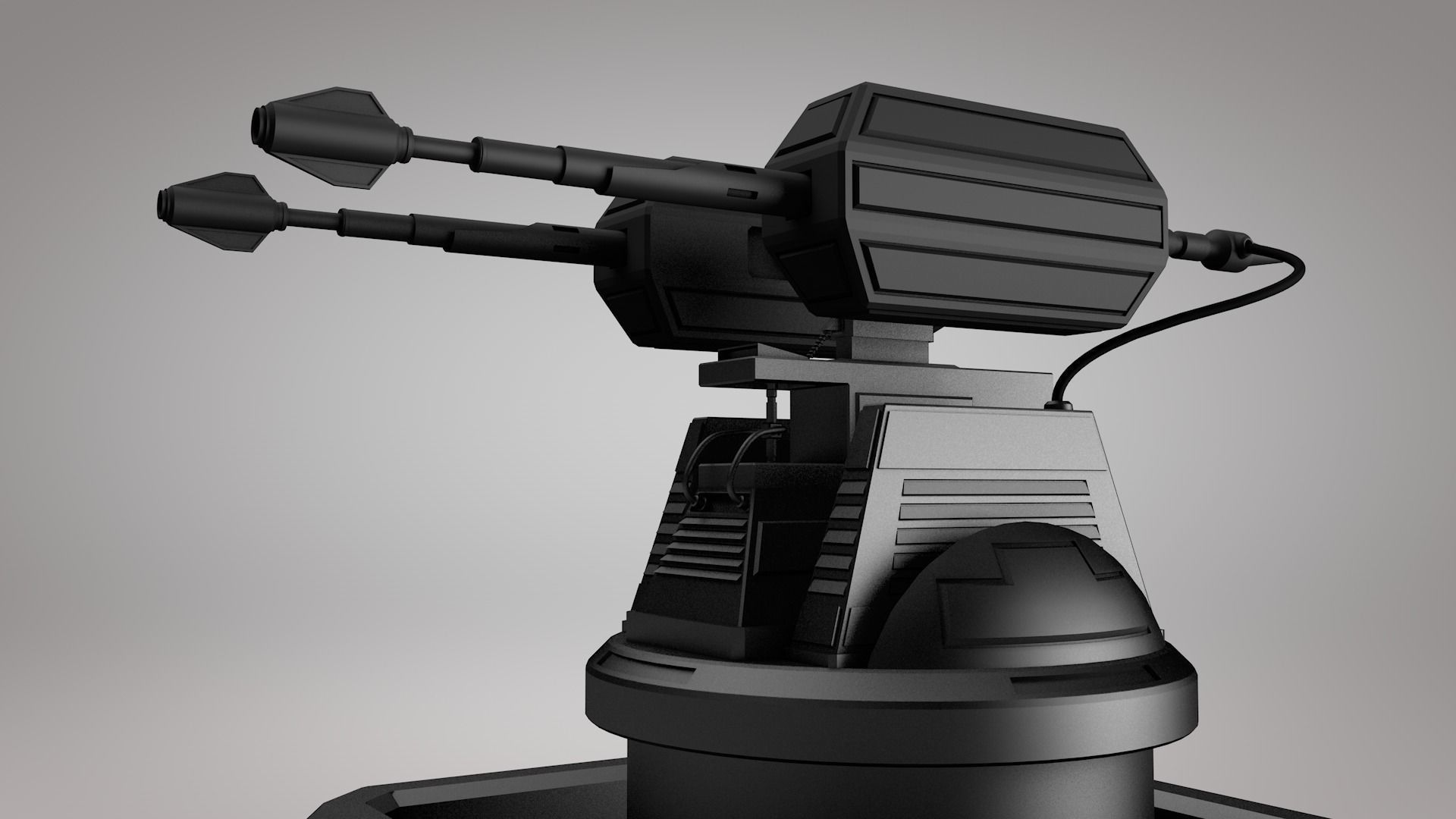 Sci Fi turret Free 3D model_1