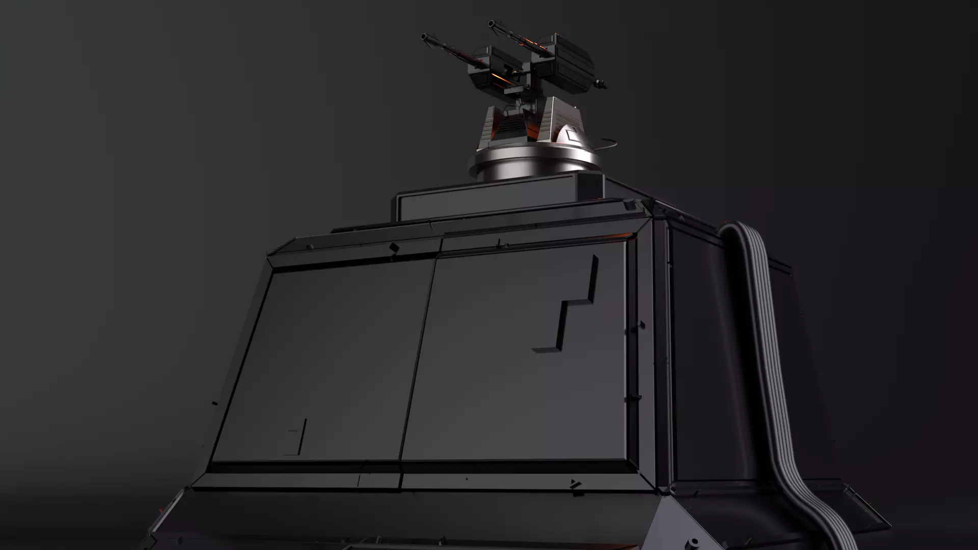 Sci Fi turret Free 3D model_0