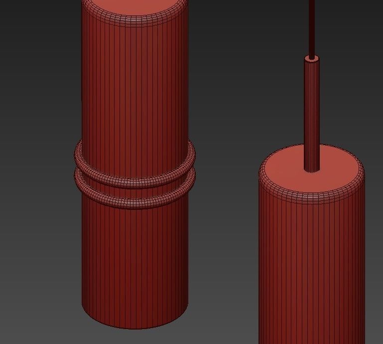 Wide Antique Brass Chandelier 3D model_6