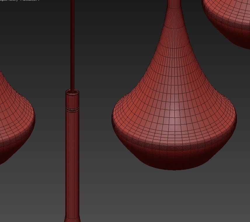 Wide Antique Brass Chandelier 3D model_2