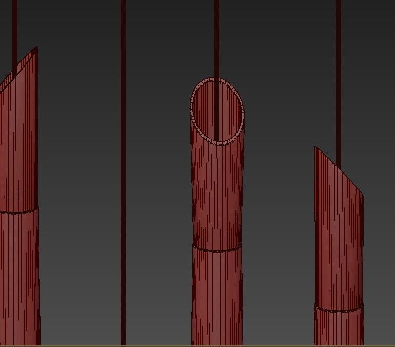 Wide Antique Brass Chandelier 3D model_4