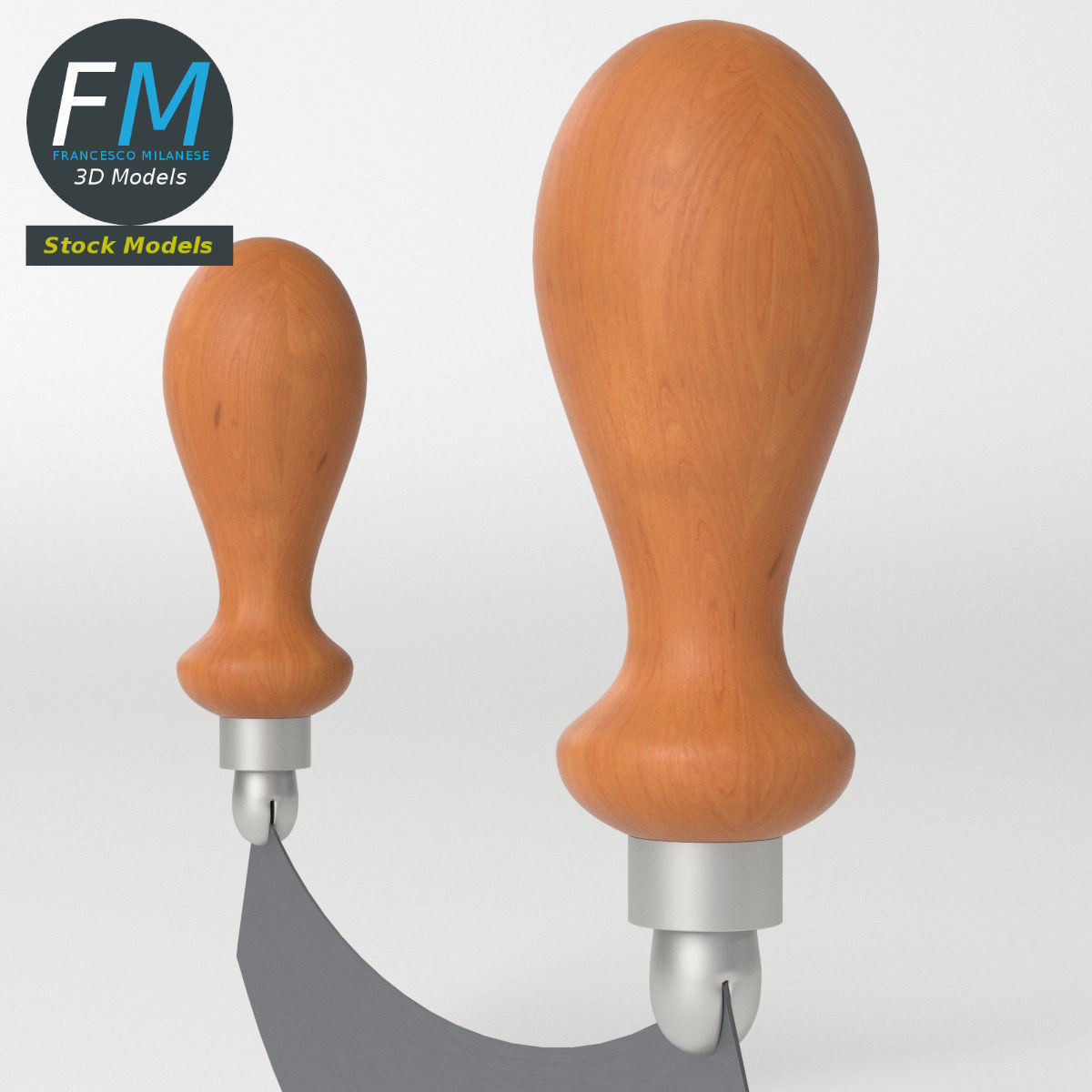 Long mincing knife 3D model_5