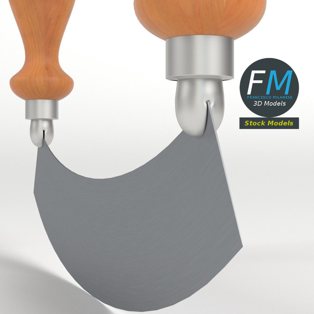 Long mincing knife 3D model_4