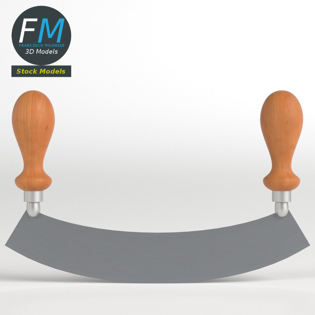 Long mincing knife 3D model_3