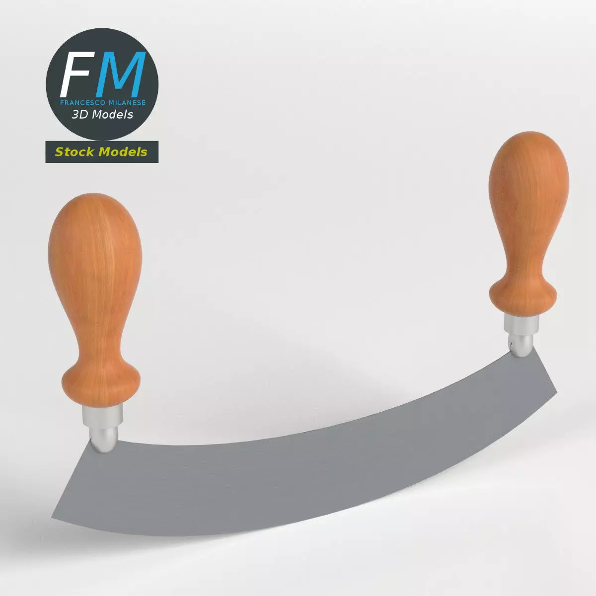 Long mincing knife 3D model_0