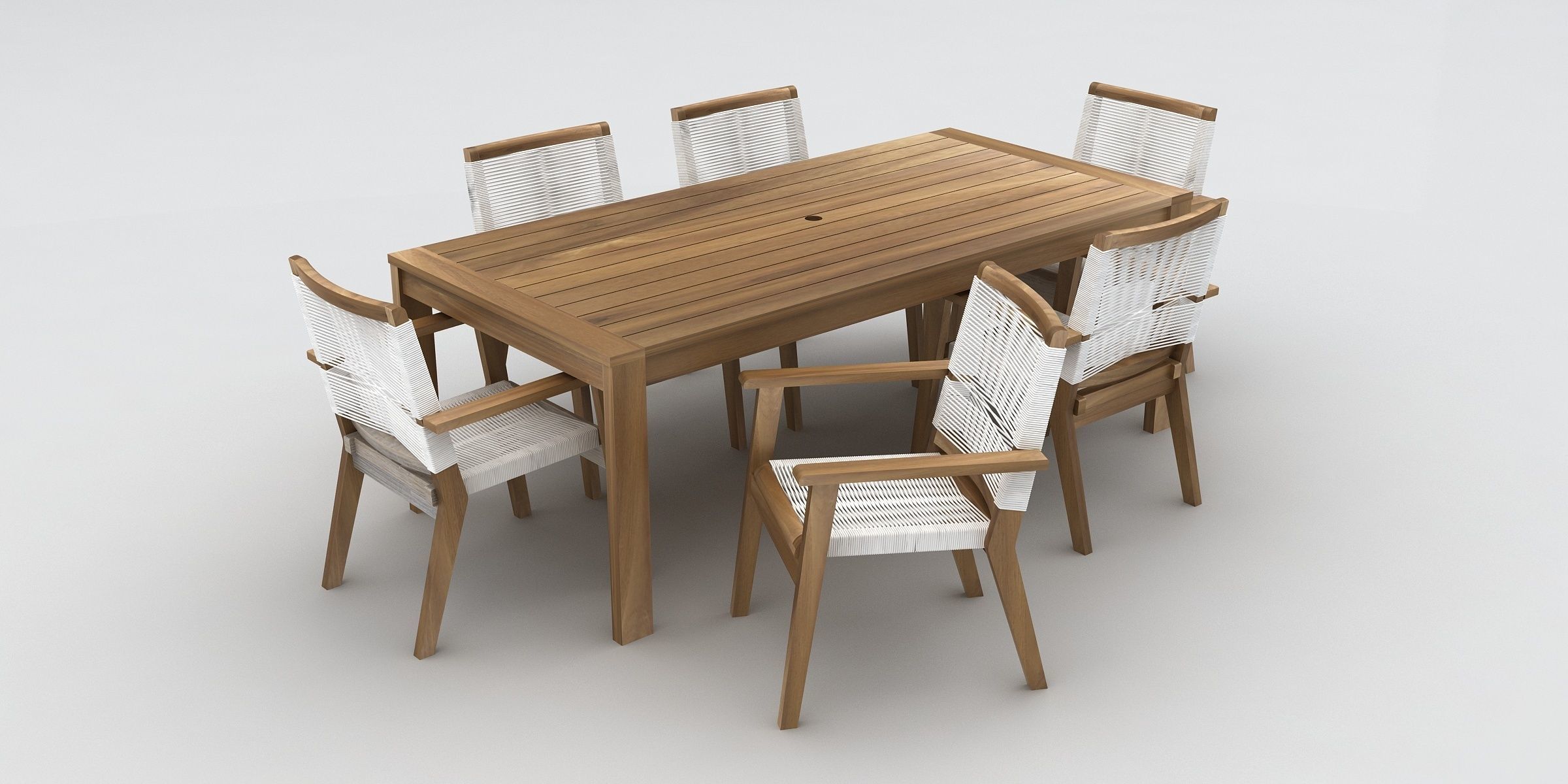 Dinning set out door 3D model_1