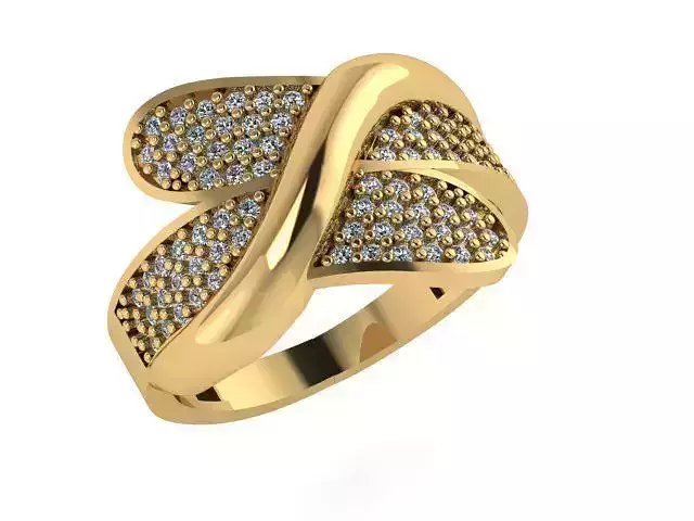 ringnew gold ring with diamonds 3D print model