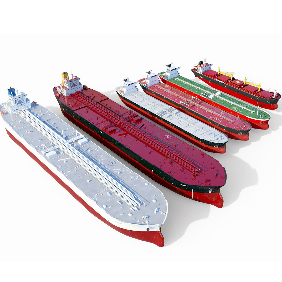 collection ships lowpoly tanker ship Low-poly 3D model_2
