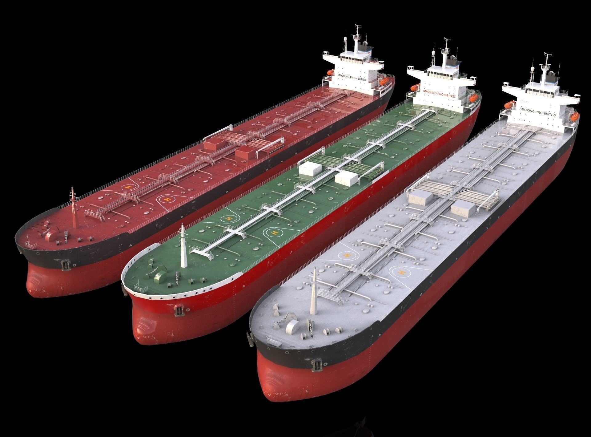 collection ships lowpoly tanker ship Low-poly 3D model_8