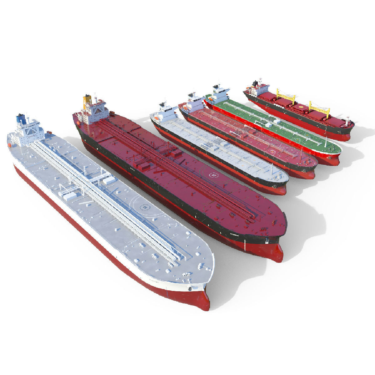 collection ships lowpoly tanker ship Low-poly 3D model_13