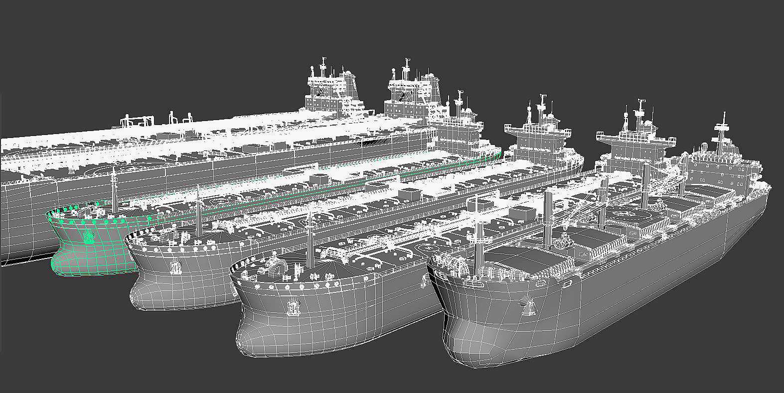 collection ships lowpoly tanker ship Low-poly 3D model_12