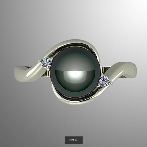 Jewelry Set tahitian pearl and diamond ring 3D Model Collection_2