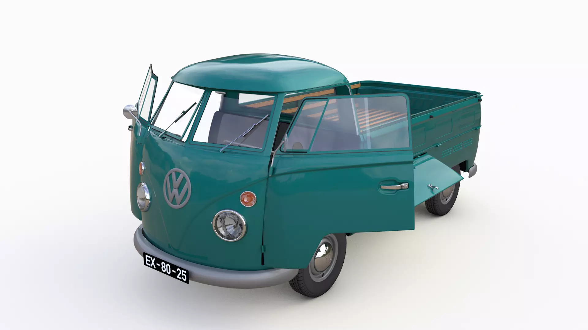 VOLKSWAGEN TRANSPORTER PICKUP SINGLE CAB - 1962 3D model